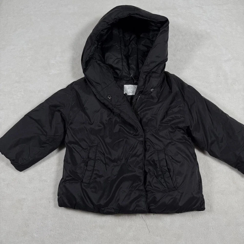 Zara Kids Black Hooded‎ Puffer Jacket Winter Coat 3-4 Years